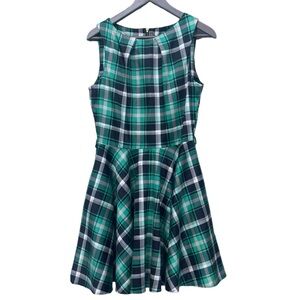 BNWT ModCloth Closet UK Green Plaid Fit and Flare Dress US10